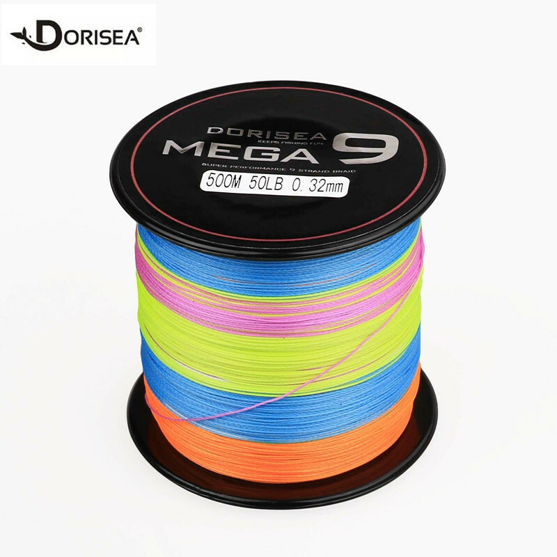 Dorisea Mega 9 Strand Braided Fishing Line Round Dynema Braid 100 300 500m 1000m