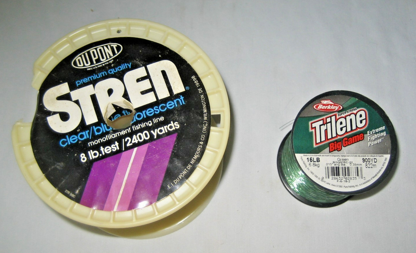 Stren Monofilament Clear/Blue Fluorescent & Trilene Big Game Fishing Line-Lot 2