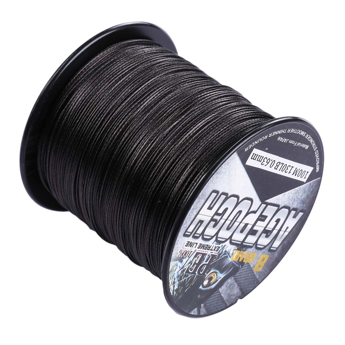 Black 100M/300M/500M/1000M Dynema Agepoch Braided Fishing Line Kite 6lb-500lb
