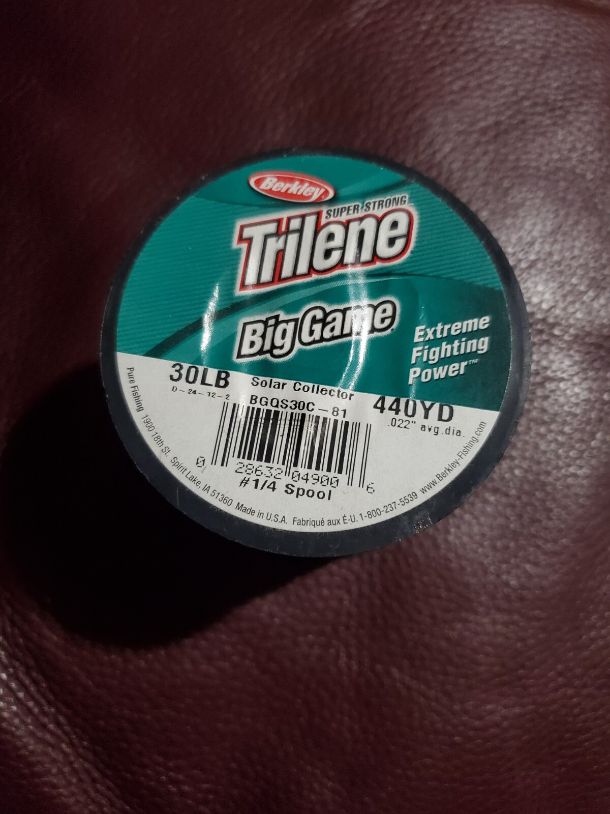 Berkley BGQS30-81 30Lb Trilene Big Game Mono Line 1/4 Lb Spool Solar Green