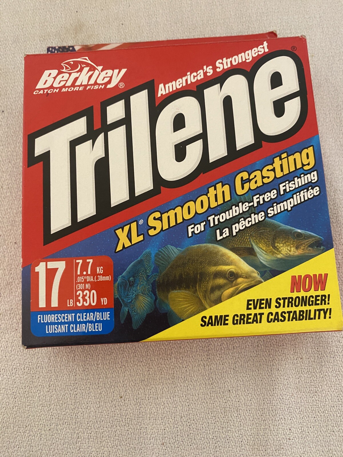 New Berkley Trilene XL Smooth Casting 17 lb 330 Yards Fluorescent Clear/Blue
