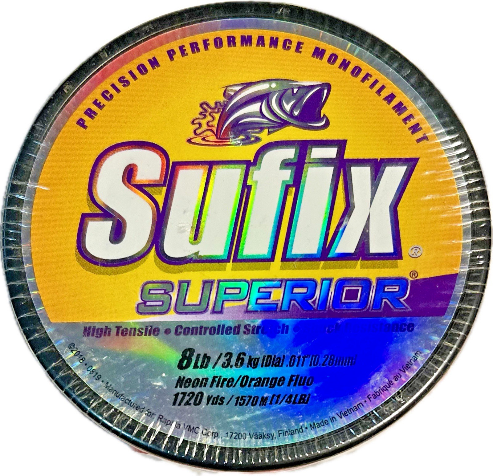 SUFFIX SUPERIOR HI-VIS 8 lb test Monofilament Fishing Line 1720 Yd Spool 1/4 lb