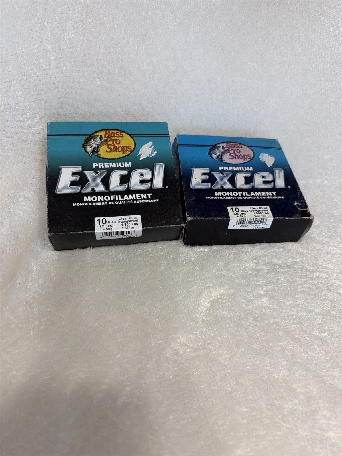 Premium Excel Monofilament Fishing Line 10lb Test 1500 Yards Clear Blue 2 Boxes