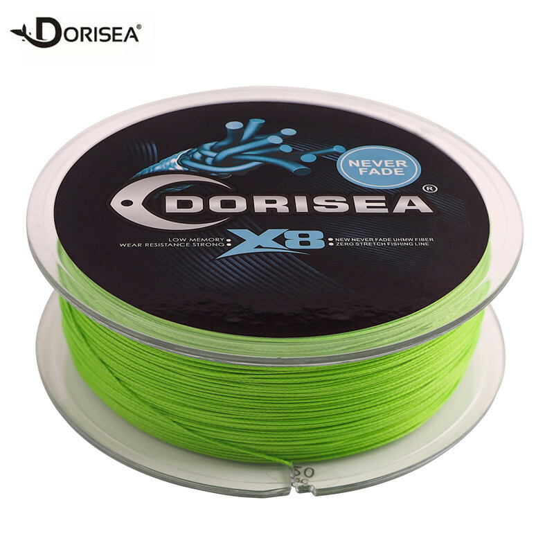 Dorisea Never Fade 8 Strands Fluorescent Green PE Braided Fishing line 100-2000m