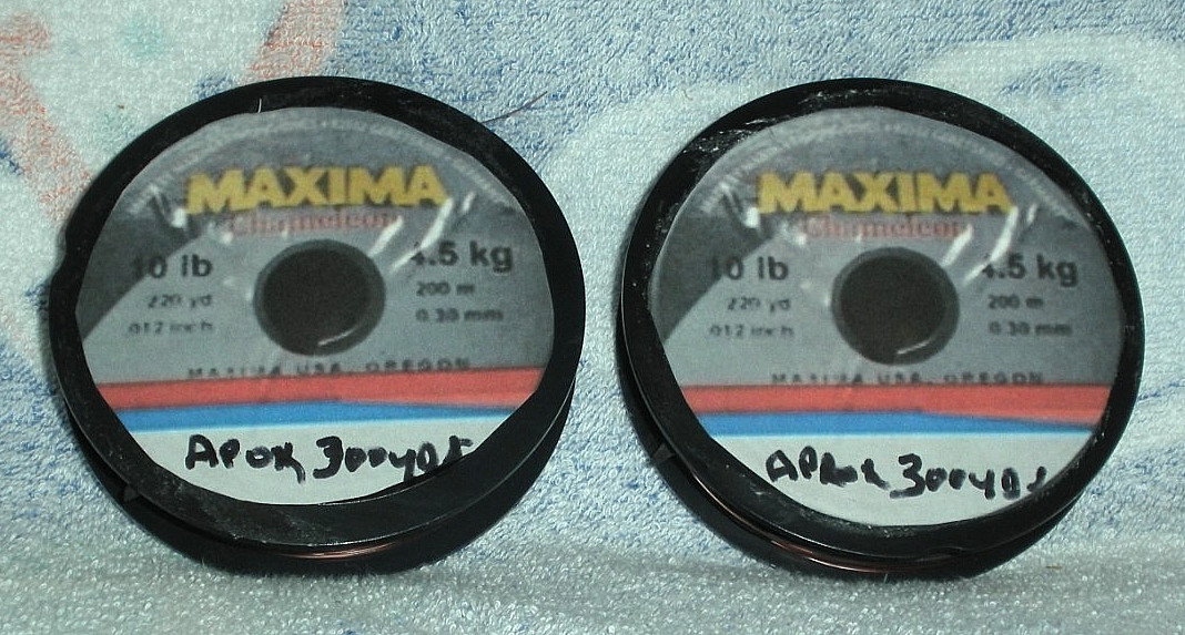Maxima Chameleon Mono Fishing Line 10lb spooled onto empty reels from 3300 spool