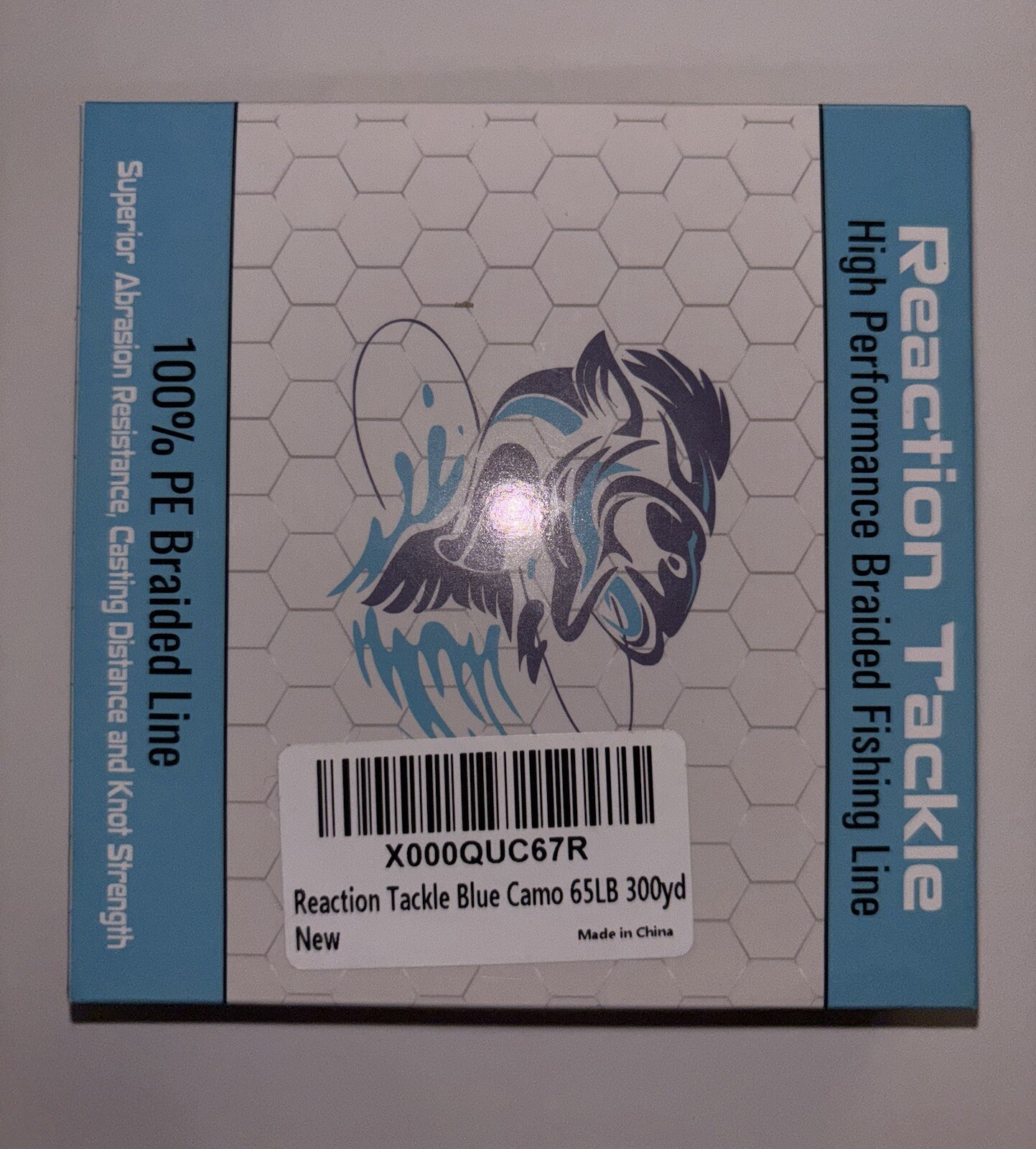 Reaction Tackle Braided Fishing Line Blue Camo 65LB 300 yards