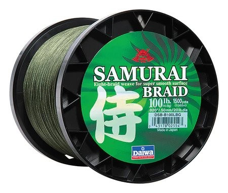 Daiwa SAMURAI Braided Fishing Line Bulk Spool, Dark Green (150yd, 300yd, 1500yd)