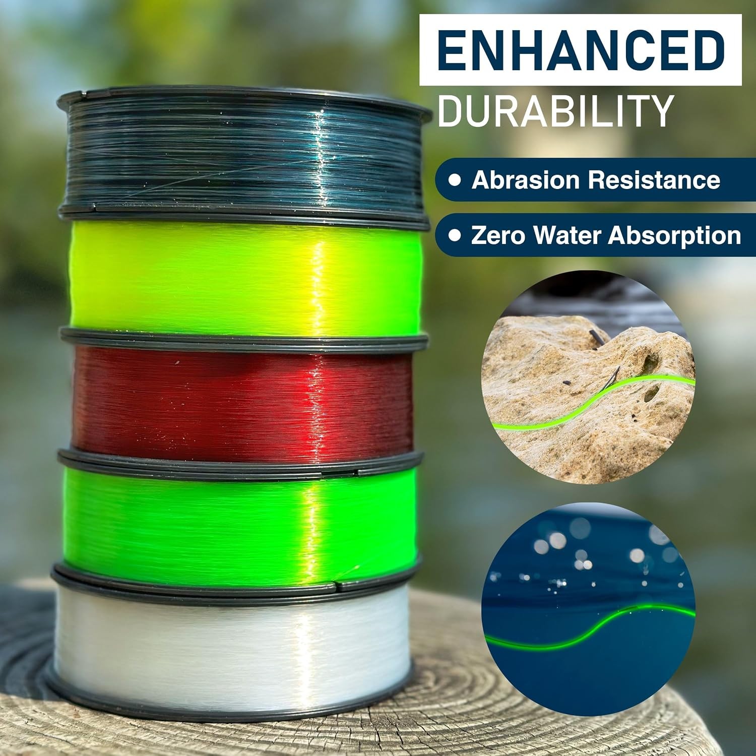Reaction Tackle Monofilament Fishing Line – Premium Nylon Mono Line, Strong & Ab