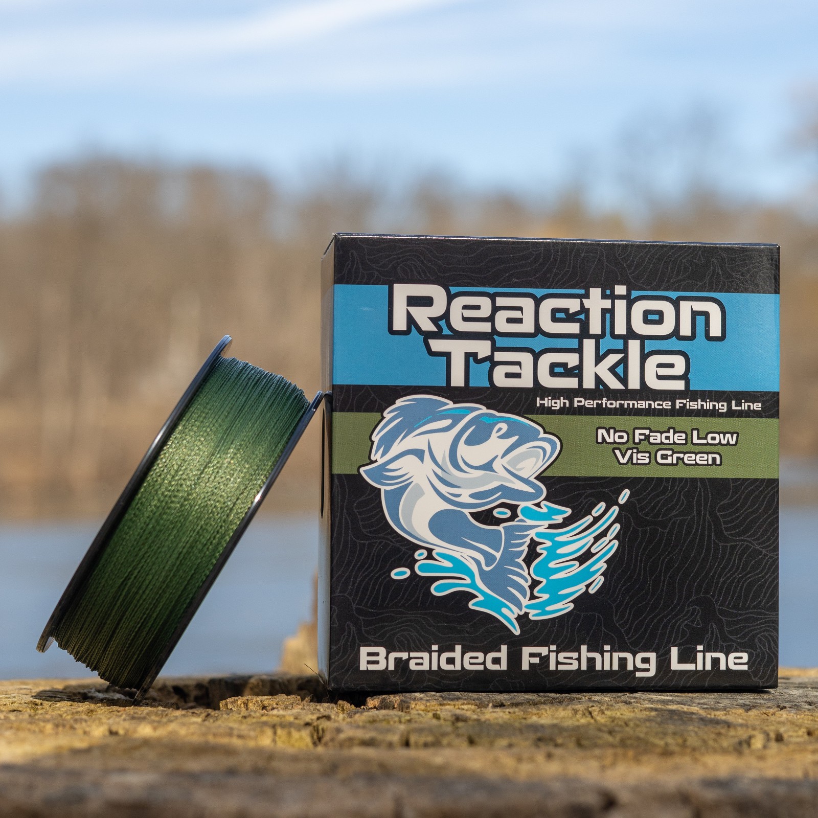 Reaction Tackle Performance Braided Fishing Line / Braid – NO FADE Low Vis Green