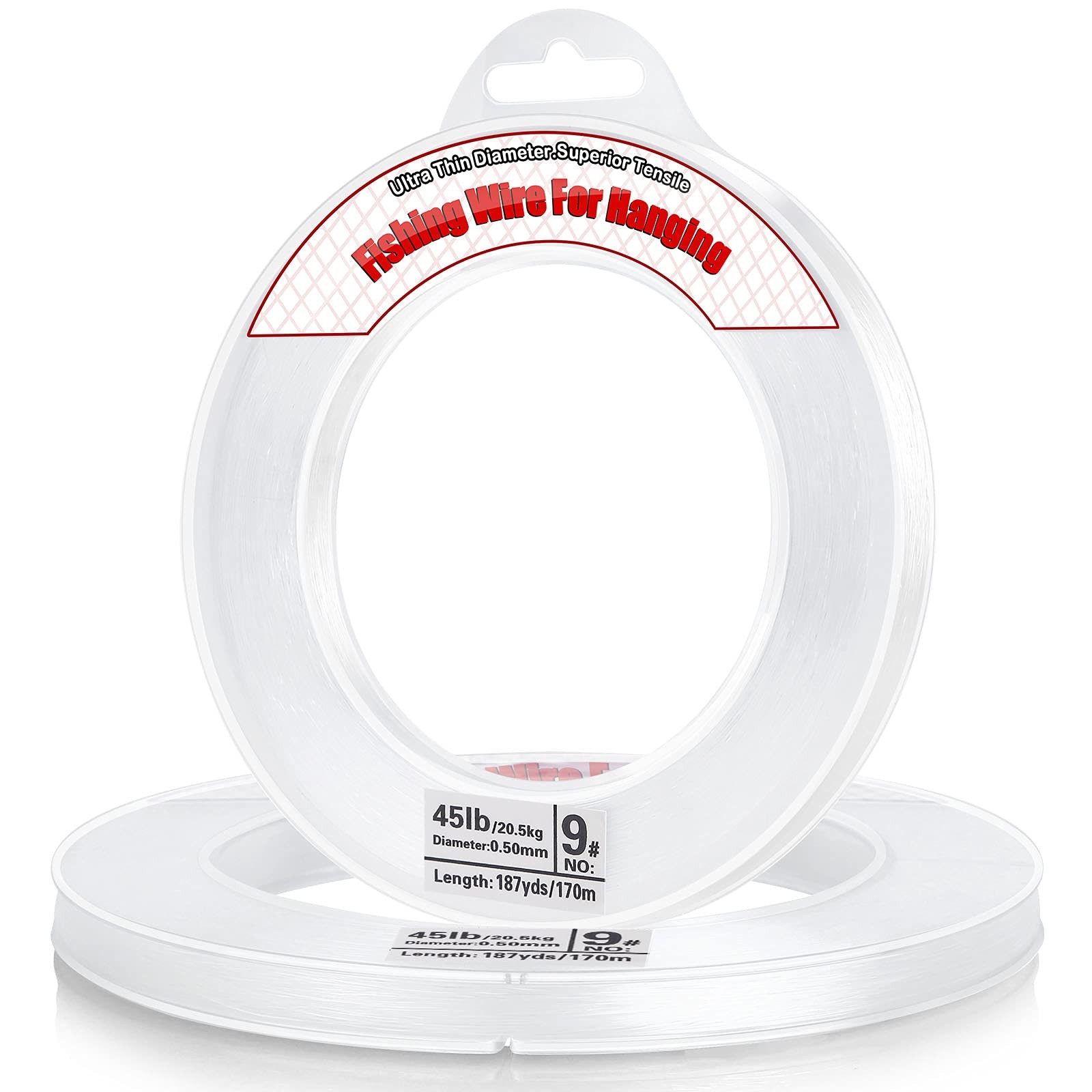 Clear Fishing Wire 0.5mm 656ft 45lb Nylon Hanging Line
