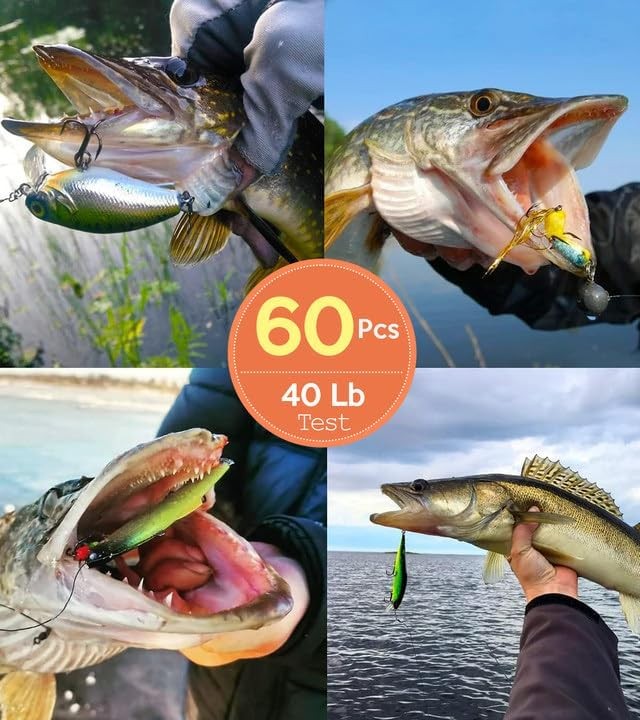 Fishing Leaders Fish Line Stainless Steel Wire W/ Swivels Snap Connect Fishing