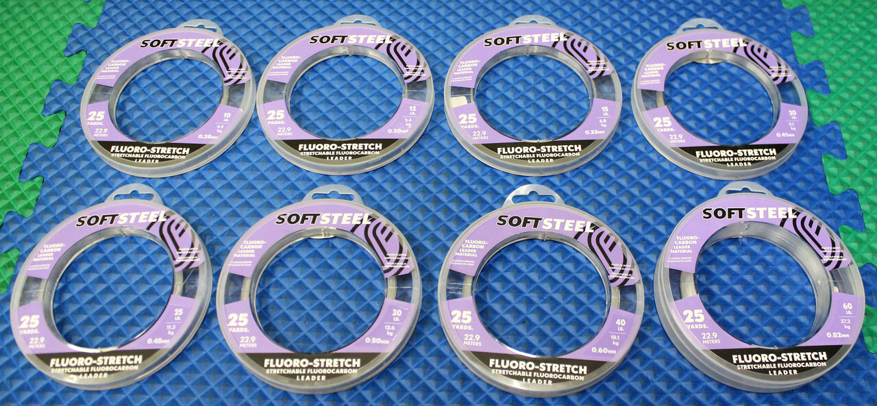 Okuma Soft Steel Fluoro-Stretch Fluorocarbon 25 YD Clear CHOOSE YOUR LINE WEIGHT