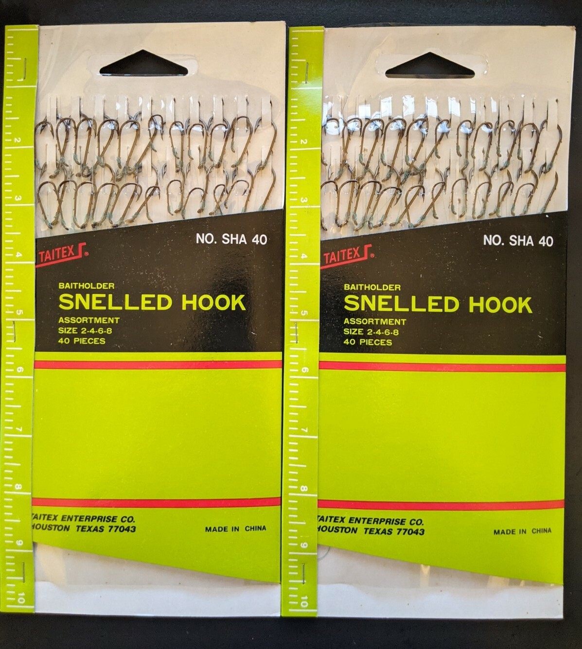 2 PACK lot – 80 SNELLED BAITHOLDER FISHING HOOKS – SIZES 2 – 4 – 6 – 8