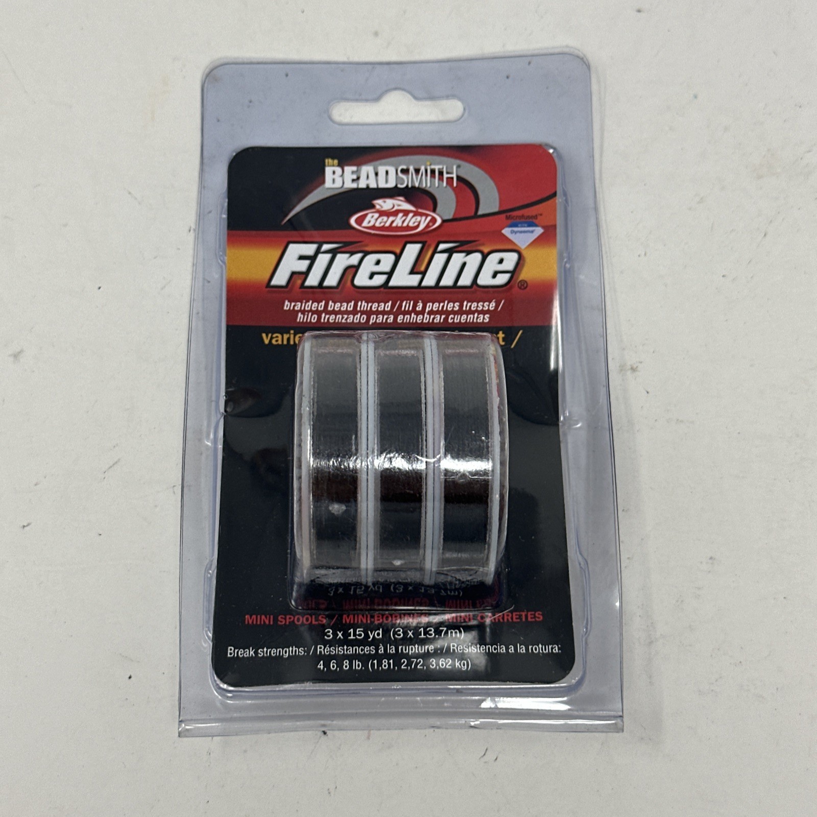 Berkley Fireline Mini Spools 3 x 15 yd Smoke NEW SEALED
