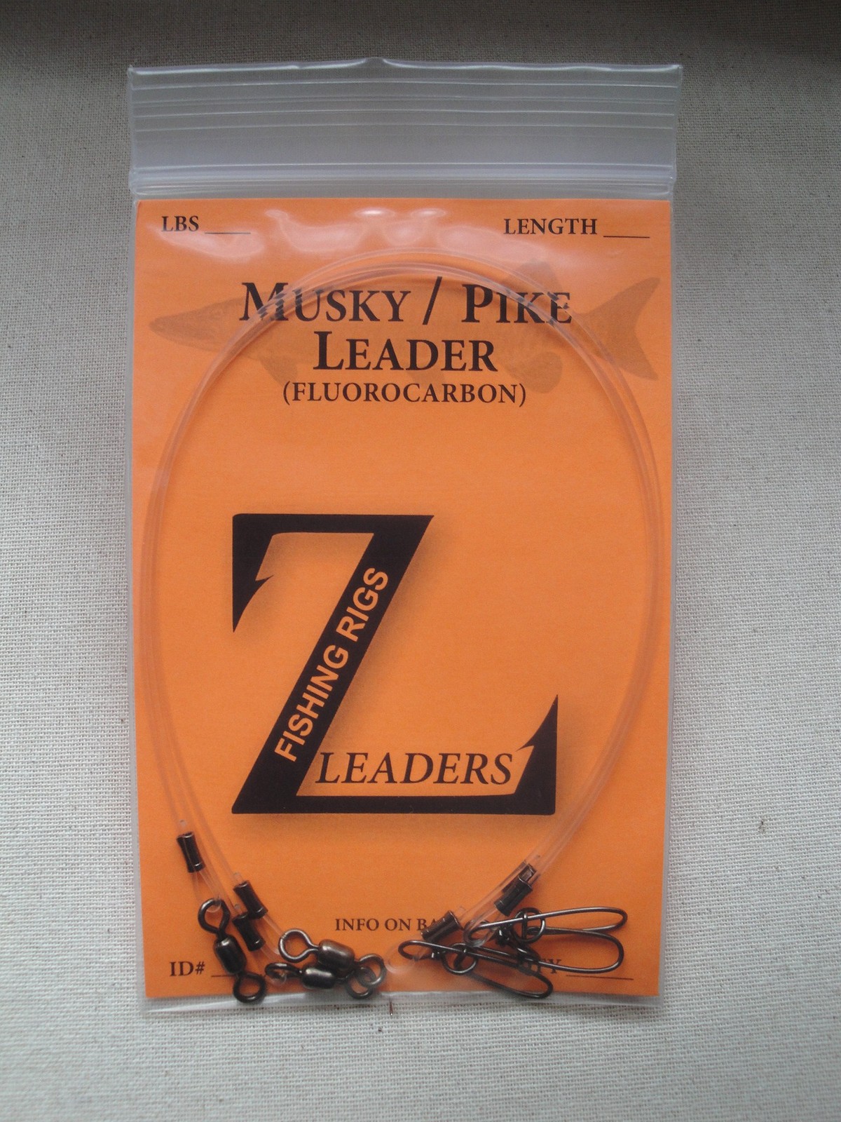 100# MUSKY / PIKE FLUOROCARBON LEADERS (3-Pack) CRANE SWIVEL / MUSKIE LEADER