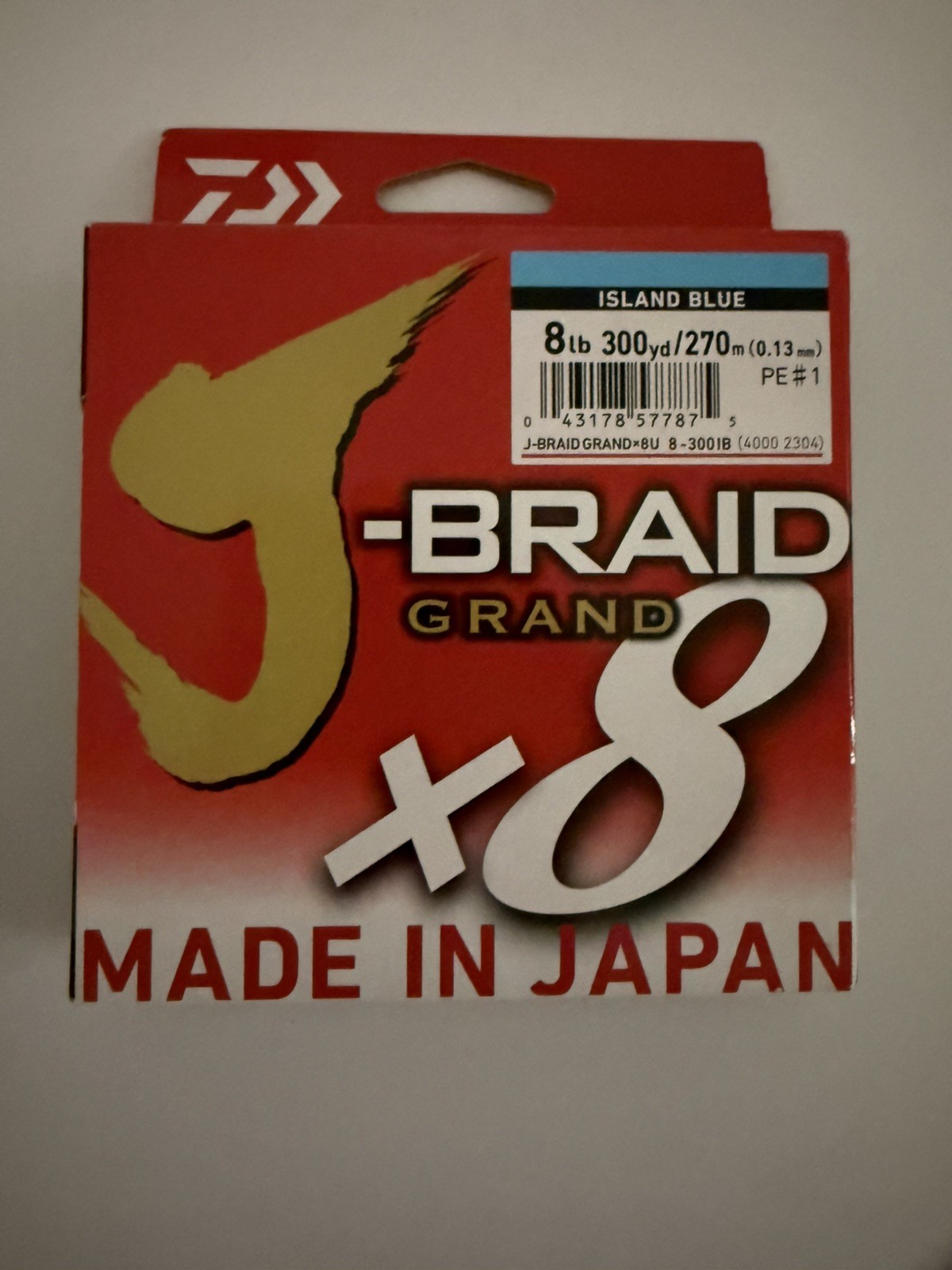 3 pack J-Braid Grand X8 Made In Japan 8, 15 , 30lb Island blue Fishing Line-New
