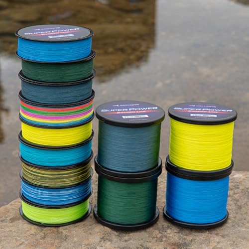 SuperPower Braided Fishing Line – Abrasion 20LB(300 Yds) X4-Low-Vis Gray