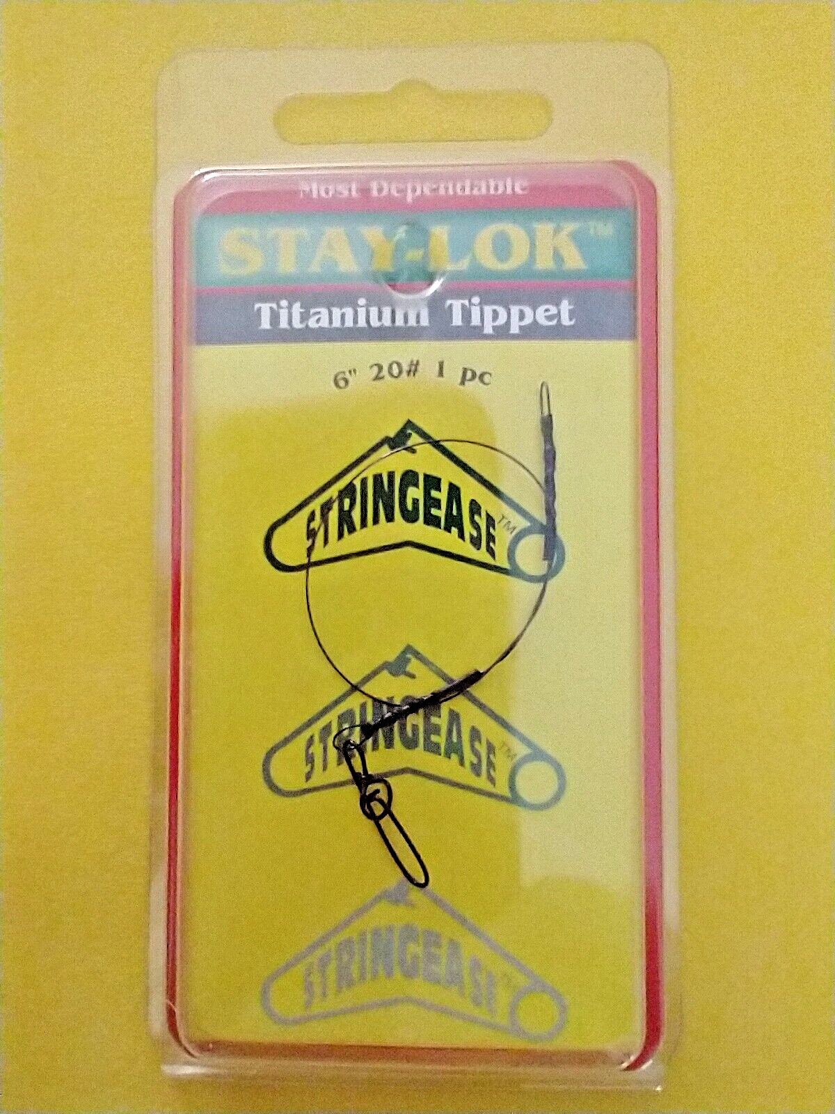 1 Titanium Tippet – 6 inch 20 lb test – Stay-lock Brand
