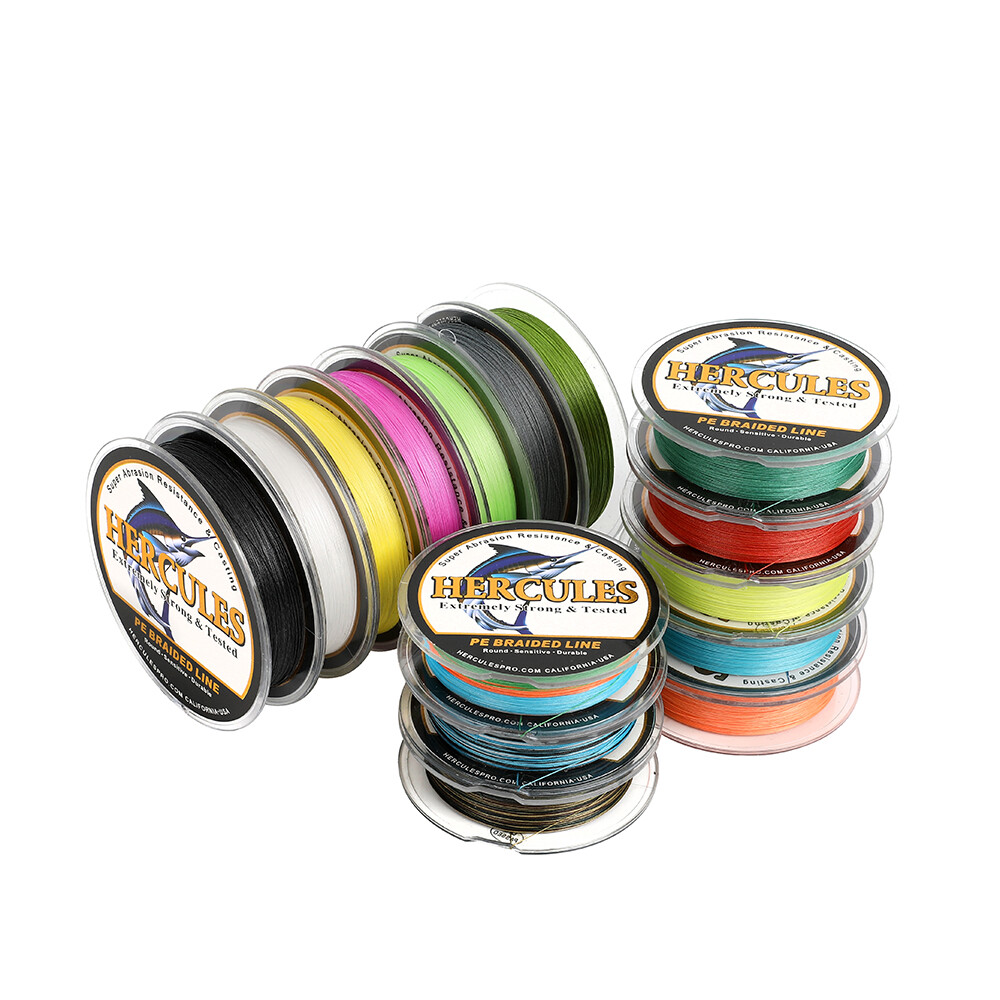 300M 6-100lb HERCULES 4 Strands PE Braided Fishing Line Resistant Abrasion 328Yd