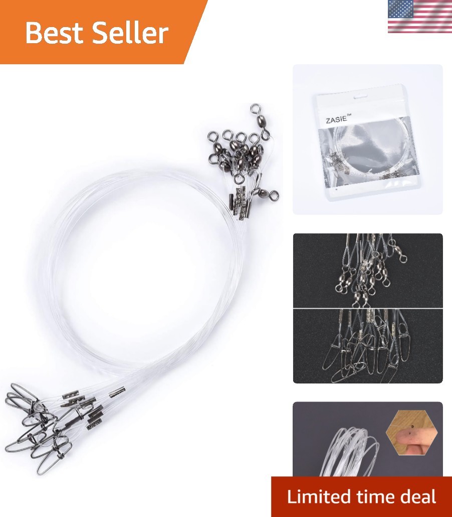 Fluorocarbon Fishing Leader Set – 10 Pcs, 50lb Strength, High Sensitivity Design