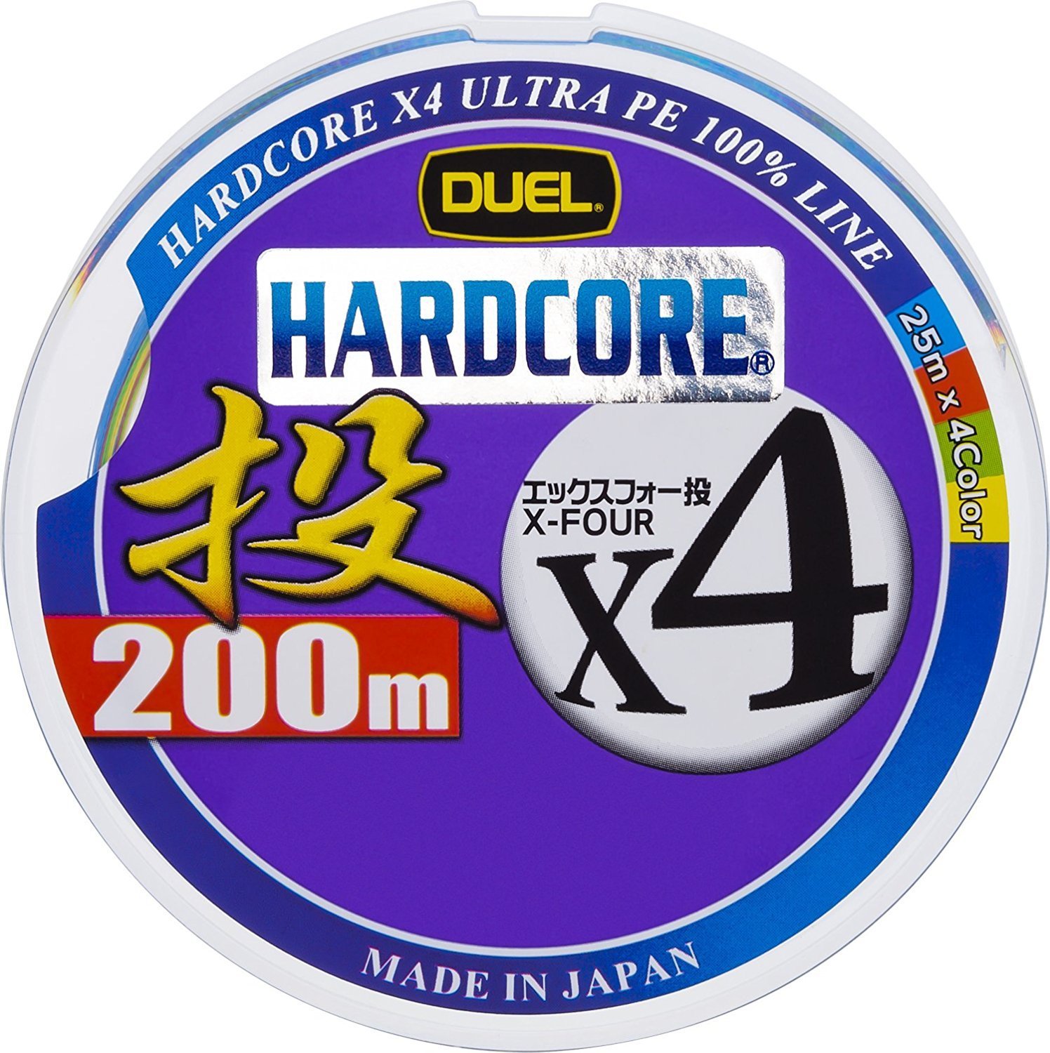 DUEL HARDCORE X4 Cast PE 200m #1.2 25m/4colors Black Marking Fishing Line