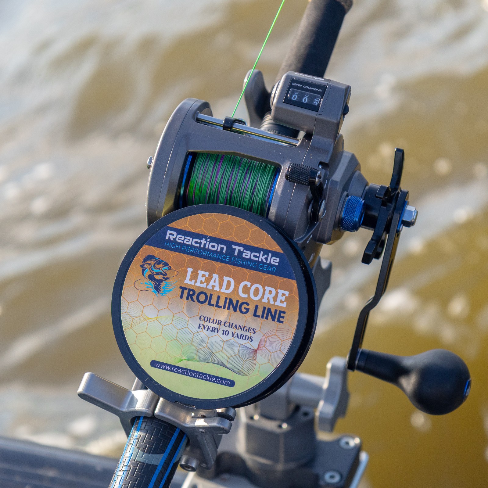 Reaction Tackle Lead Core Metered Trolling Braided Line Color Change Every 10yds