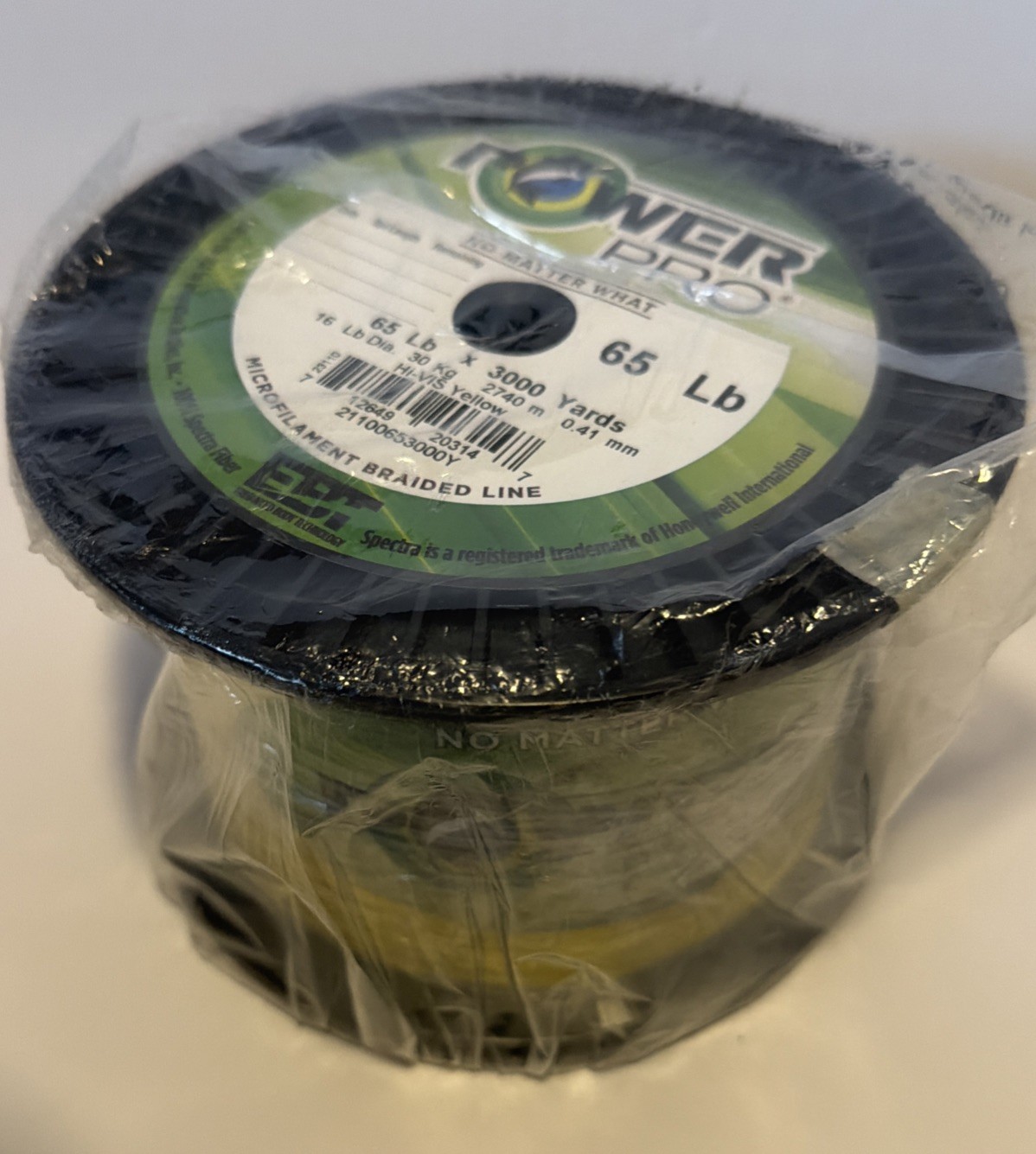 PowerPro Braided Fishing Line – Hi-Vis_Yellow – 65lb – 3000yd 2740m 0.41mm