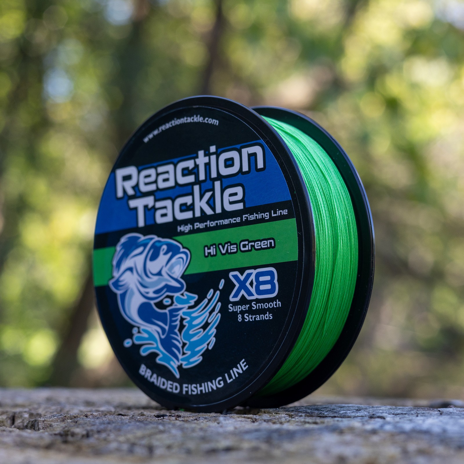 Reaction Tackle Braided Fishing Line / Braid – Hi Vis Green 4 and 8 Strand
