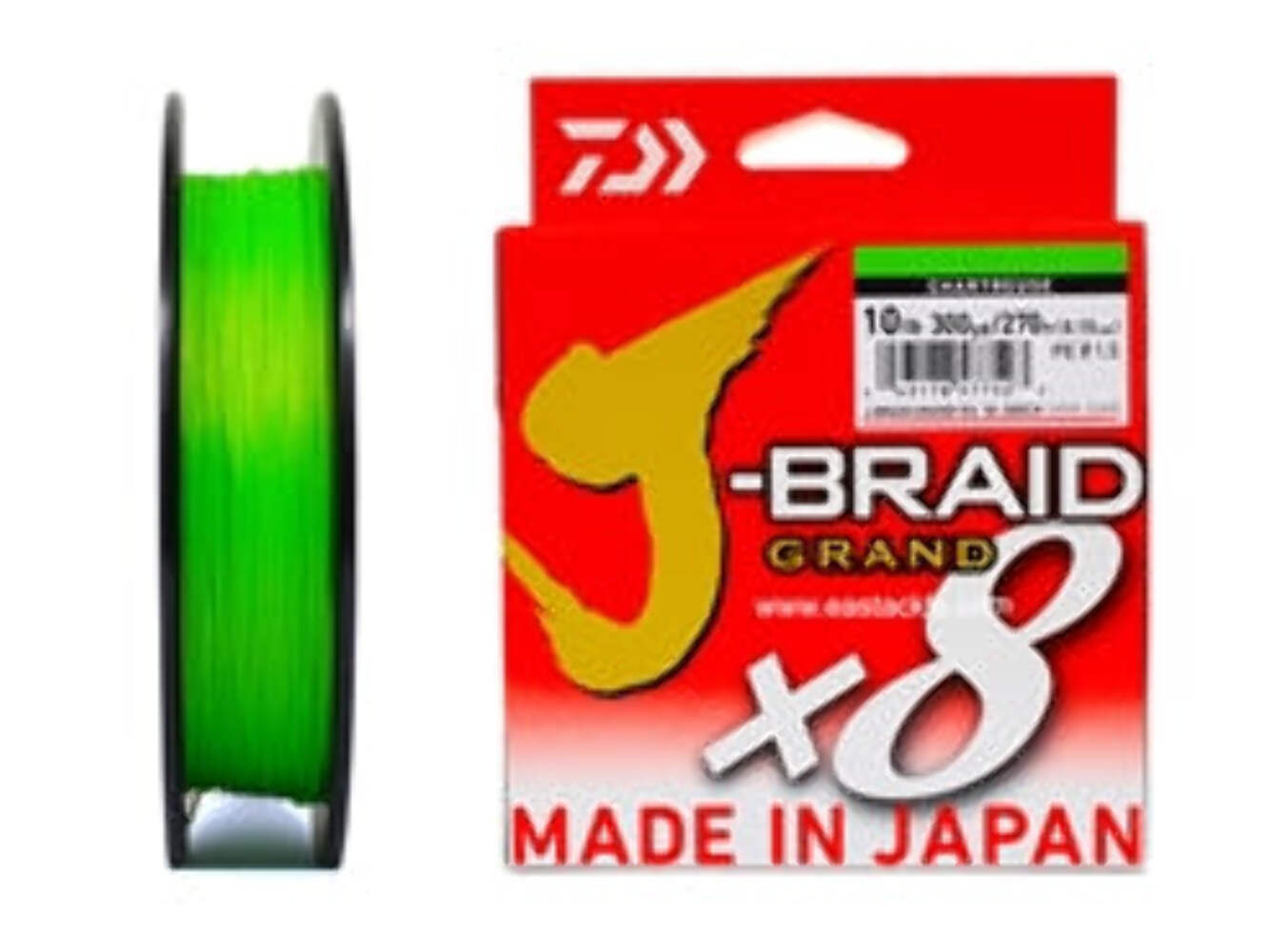 Daiwa J-Braid X8 Grand Chartruese Braided Line 300yd