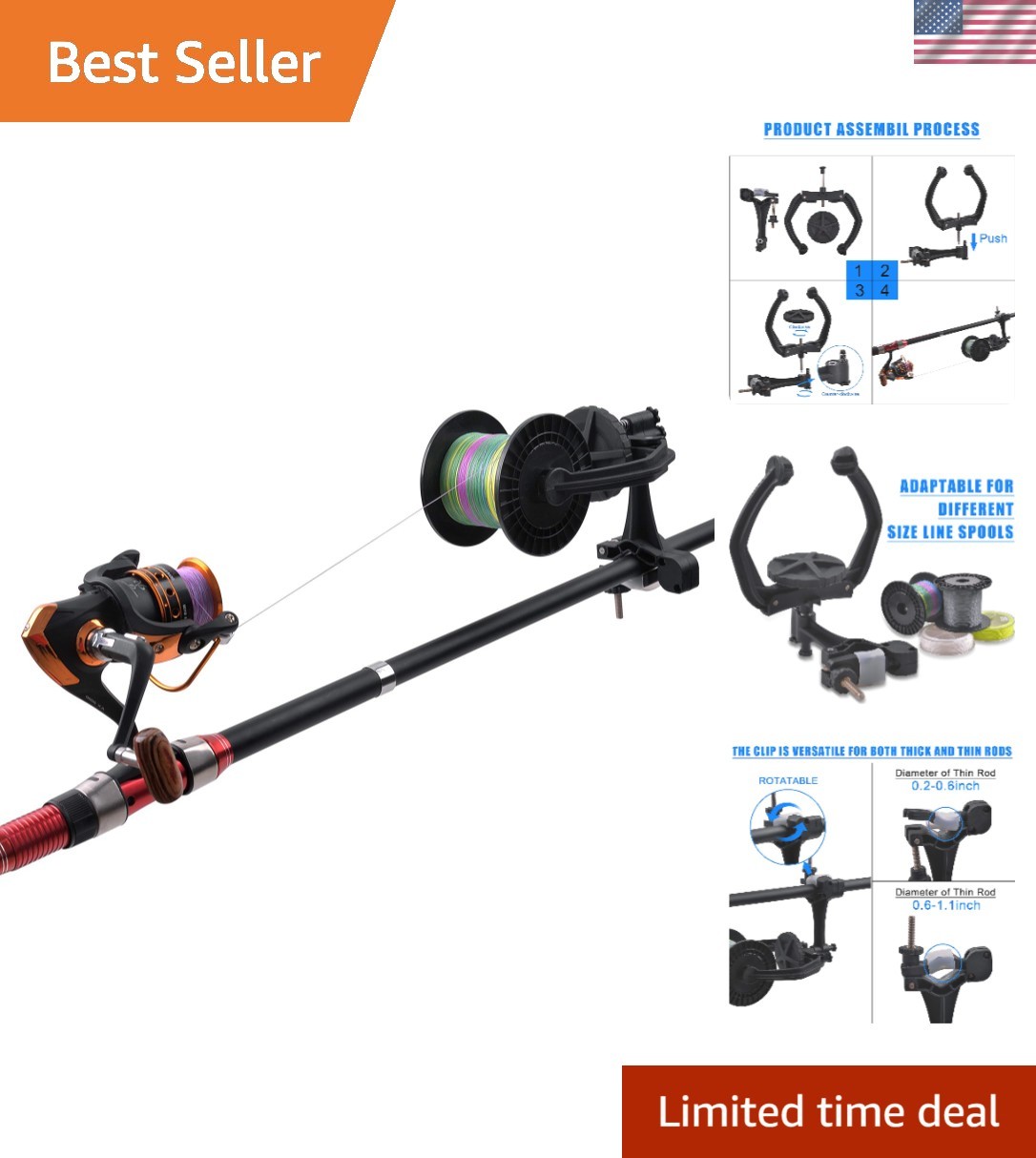 Professional Fishing Line Spooler – Tangle-Free, Lightweight Design for All Rods
