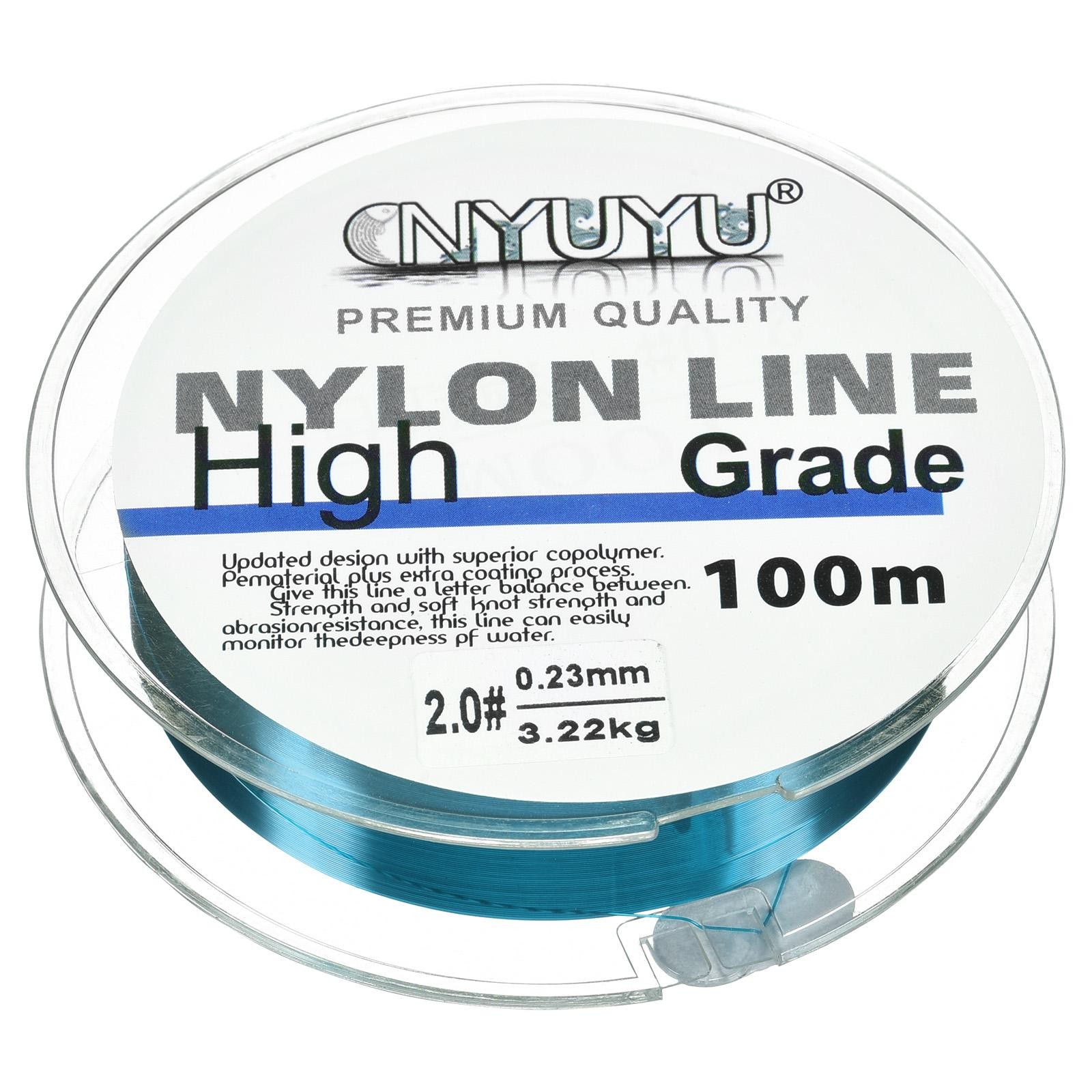 Nylon Fishing Line 109Yard 7Lb Monofilament Fluorocarbon Coated Sea Blue