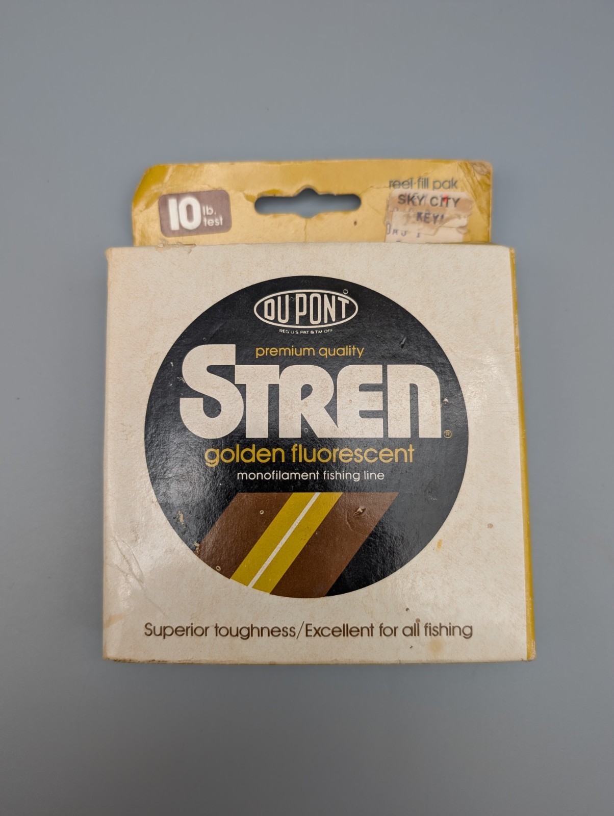 Vintage Stren Dupont 1980’s Monofilament Fishing Line 10 Lb 250 Yards Golden