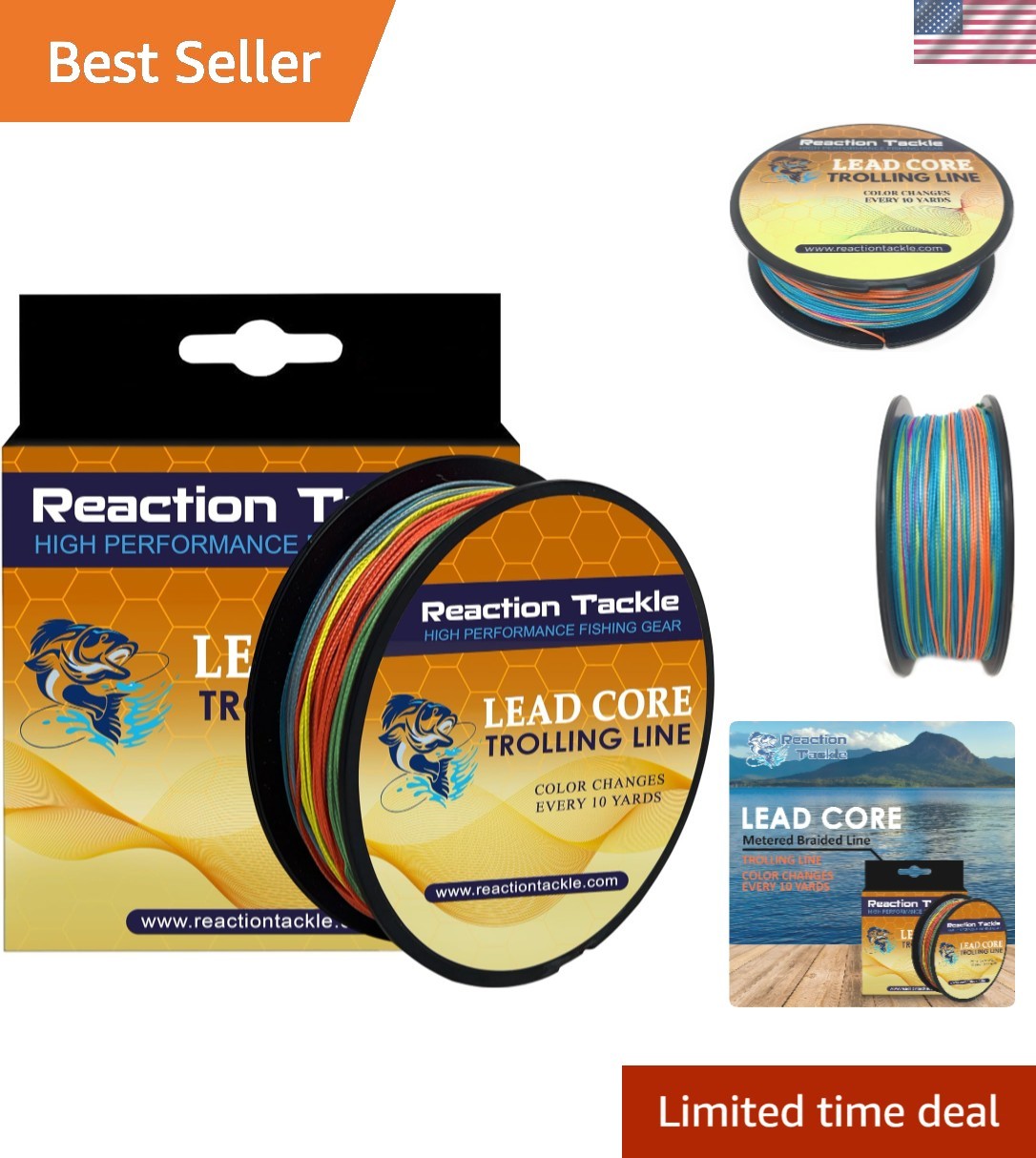 Precision Lead Core Trolling Line – Durable Braided 36lb Fast Sinking, 100 Yards