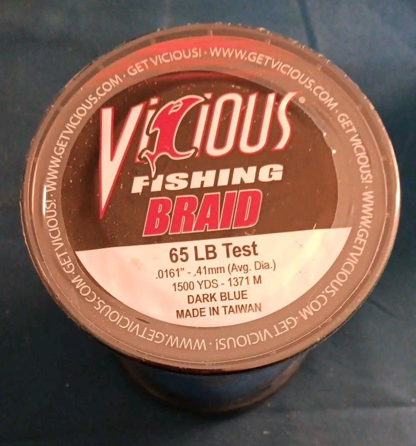 Vicious Fishing Braid – 80LB Test 1500YDS Line – Dark Blue (BN40)