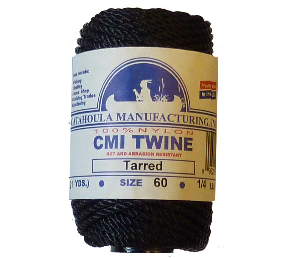 Catahoula No 60 Tarred Twisted Bank Line 4 oz Spool 63 ft Nylon AA Seine Twine