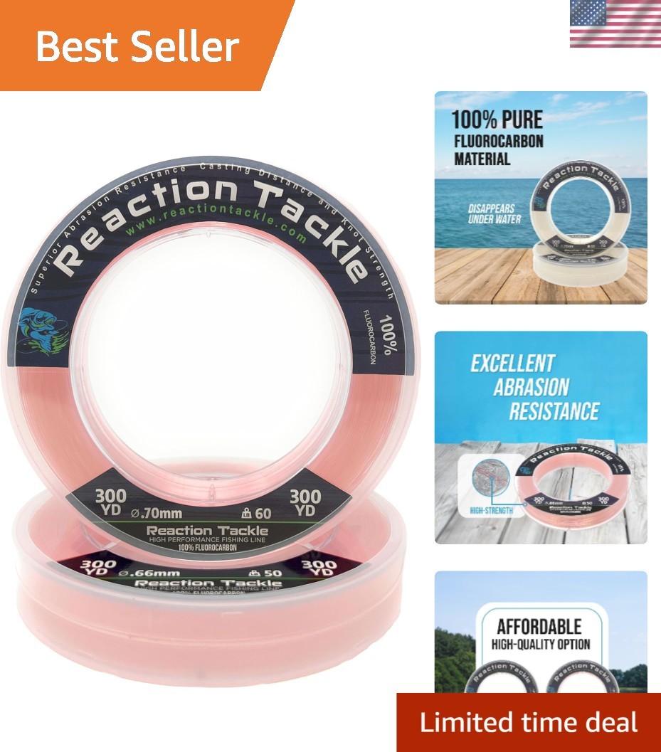 100% Pure Fluorocarbon Fishing Line – 375Ft, High Strength & Virtually Invisible