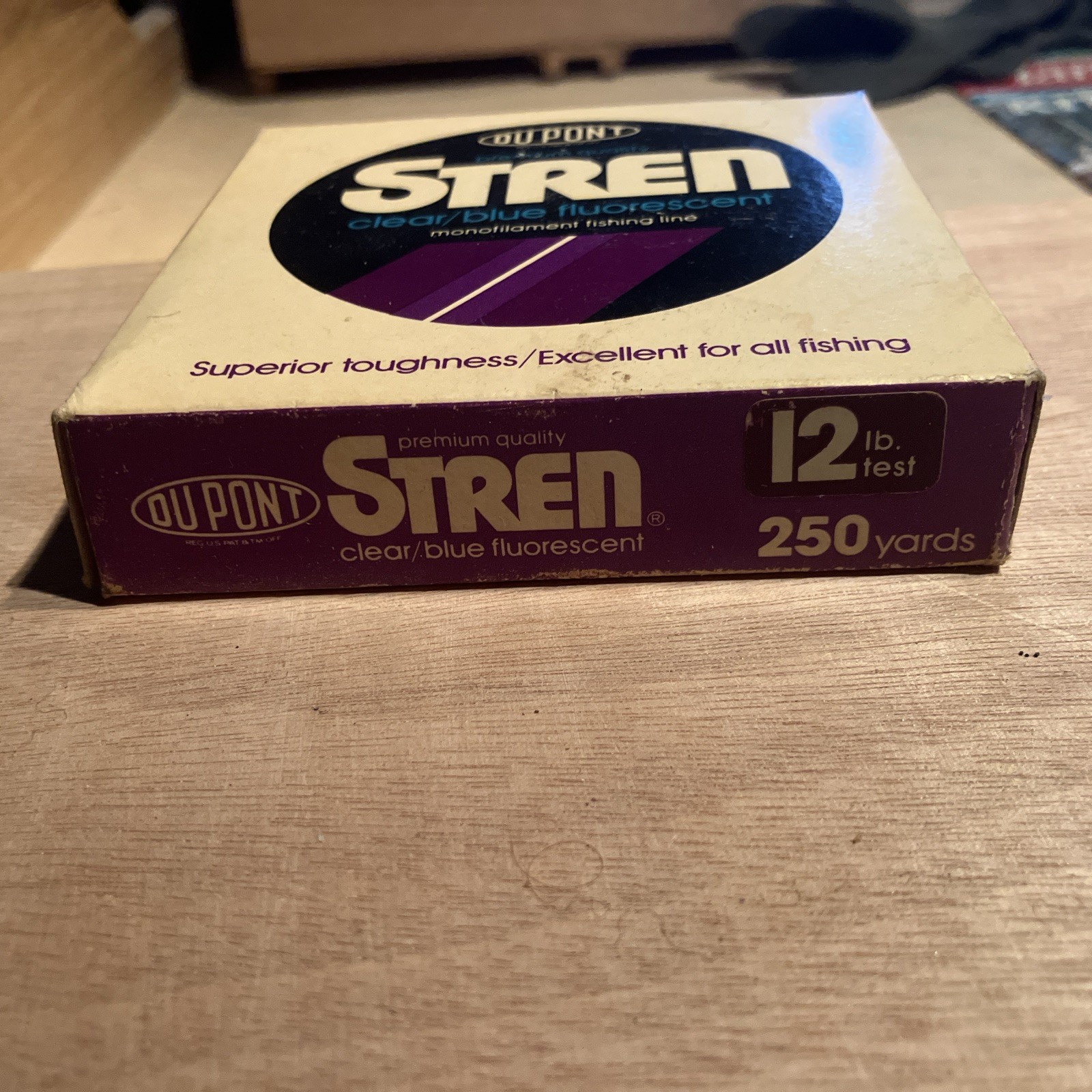 Box of DuPont Stren Clear Blue Florescent 250 Yards 12 lb Test