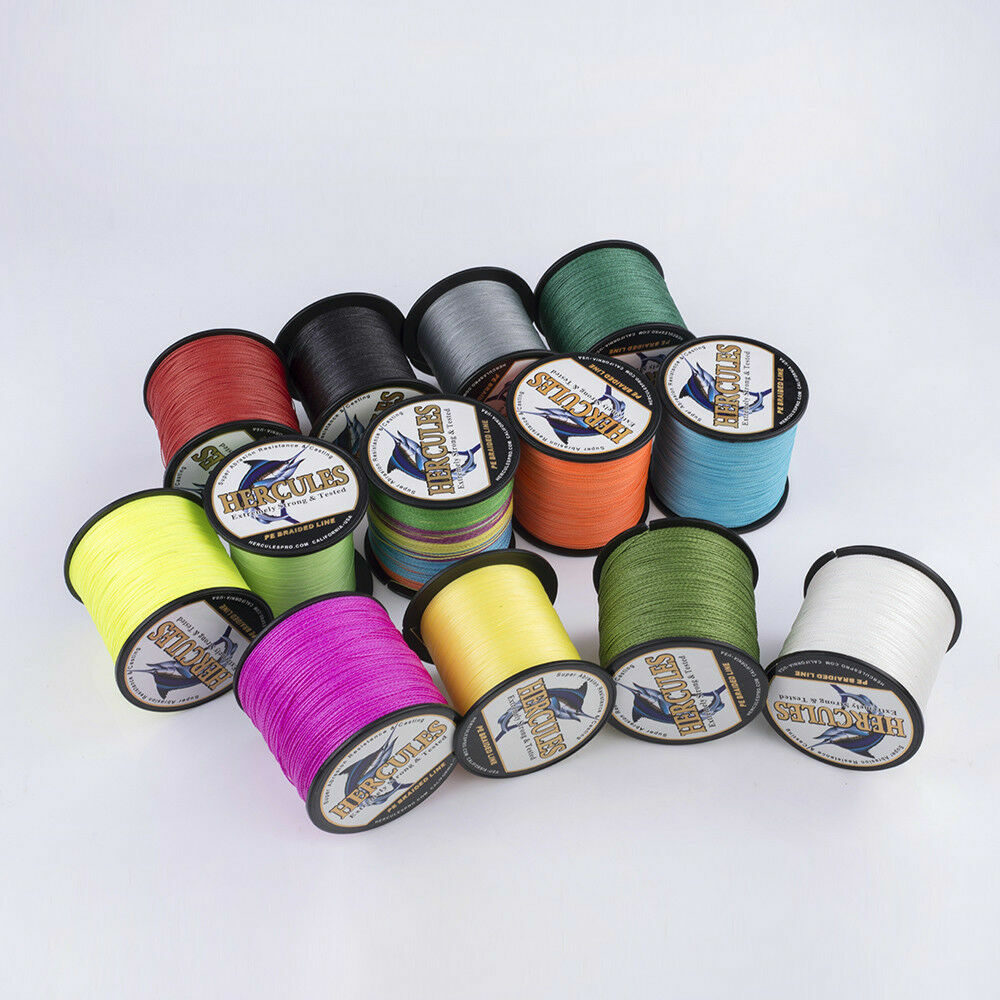 300M 6-100lb HERCULES 4 Strands PE Braided Fishing Line Resistant Abrasion 328Yd