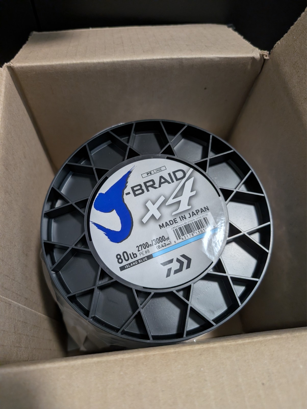 Daiwa j-braid x4 braided fishing line 3000 yds JB4U80-3000IB Island Blue – 80lbs