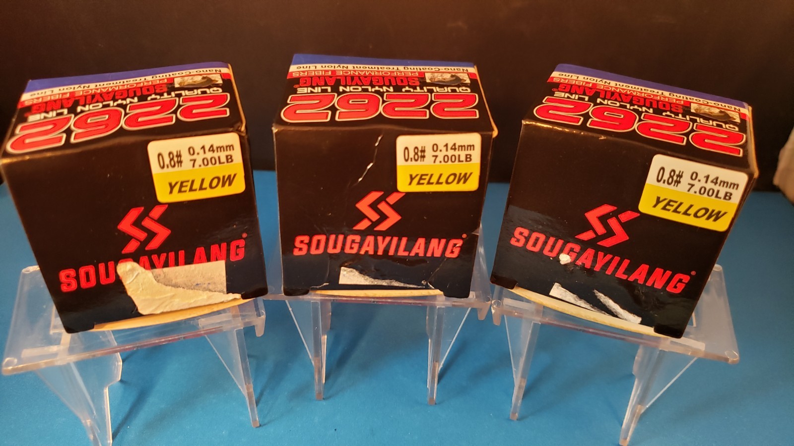 Lot of 3 SPOOLS FISHING LINE 7 lb. YELLOW 100 Meters Freshwater Saltwater NEW!