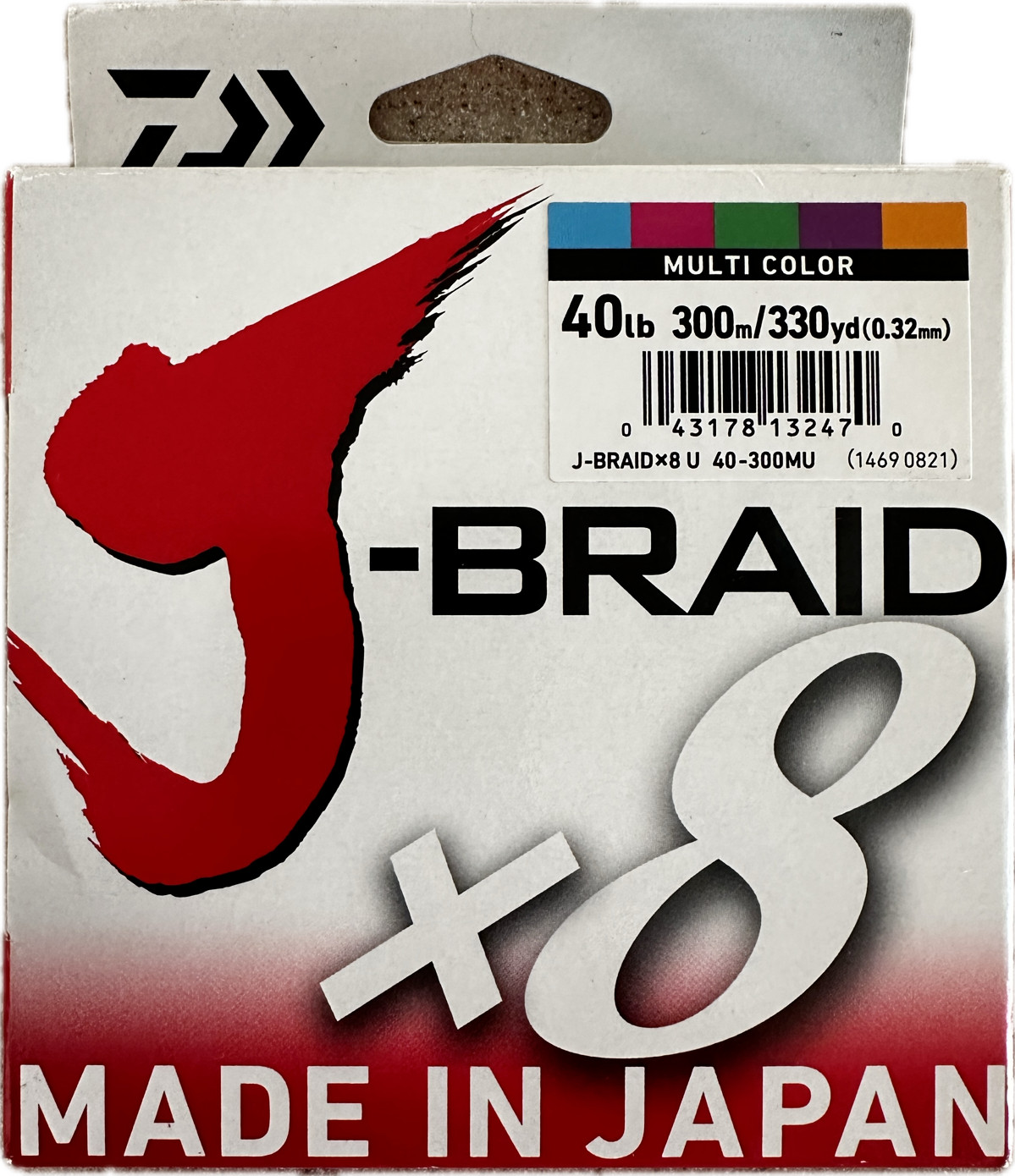 Daiwa J-Braid X8 Braided Fishing Line 330 Yards 300 M Multi-Color Line 20-80 LB