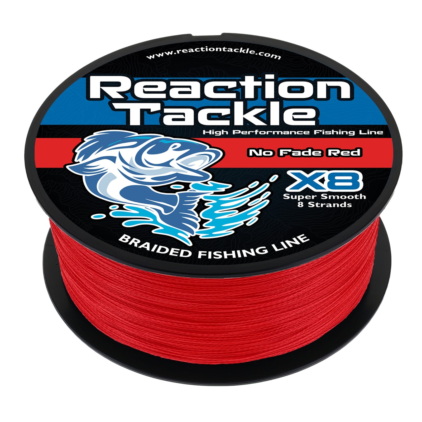 Reaction Tackle High Performance Braided Fishing Line / Braid – NO FADE Red