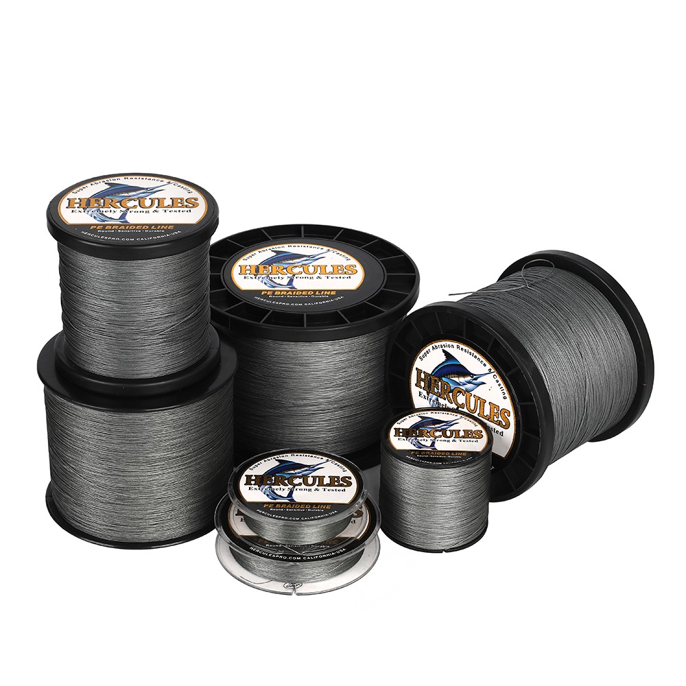HERCULES Grey Braided Fishing Line 12X 10lb-420lb 100 300 500 1000 1500 2000M