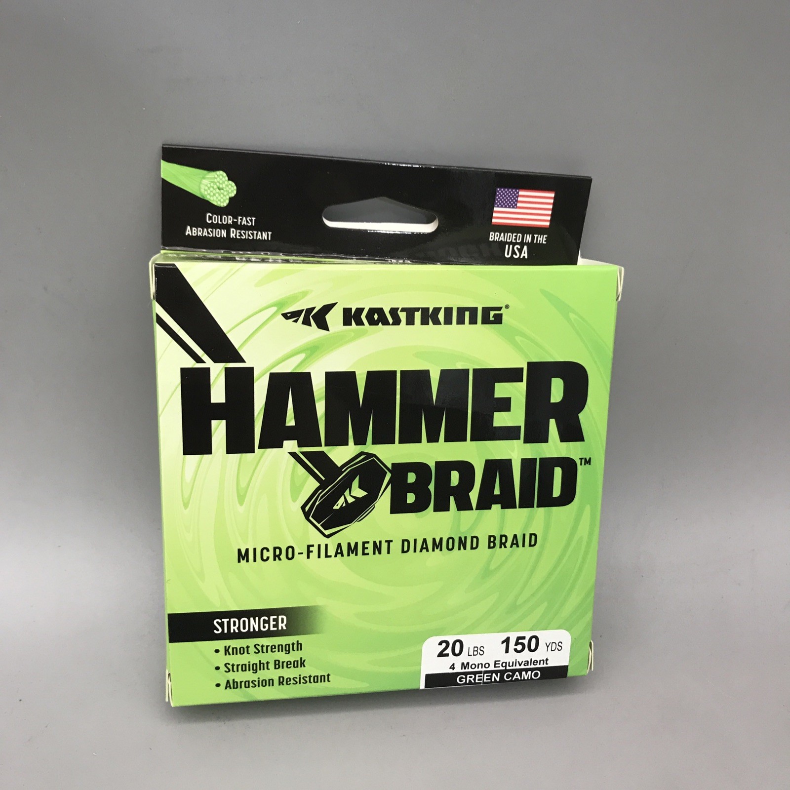 KastKing Hammer Braid 20LB 150YDS Micro-Filament Braided Fishing Line Green Camo