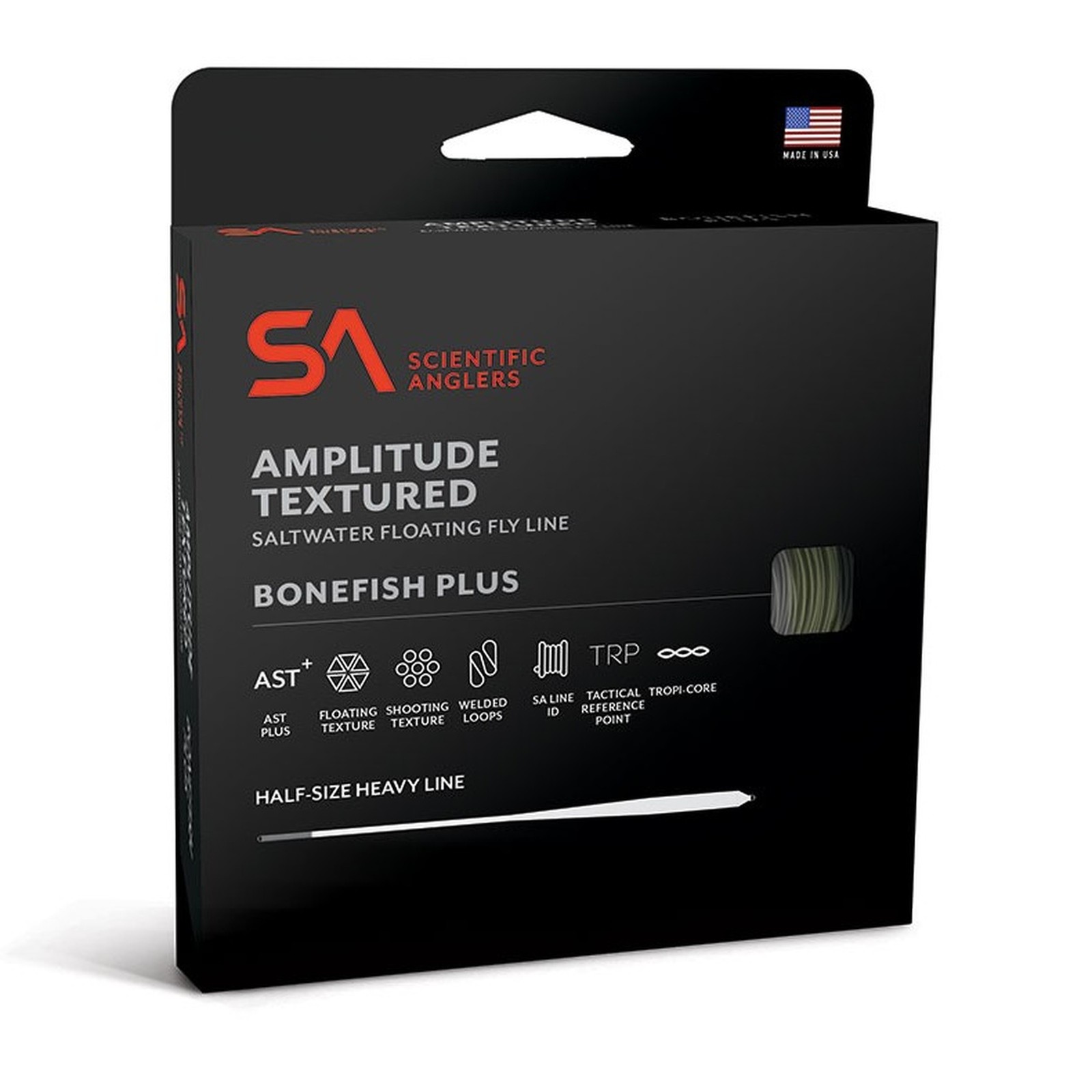 SCIENTIFIC ANGLERS Amplitude WF-6-F Black/Surf/Ivory Textured Taper Fly Line