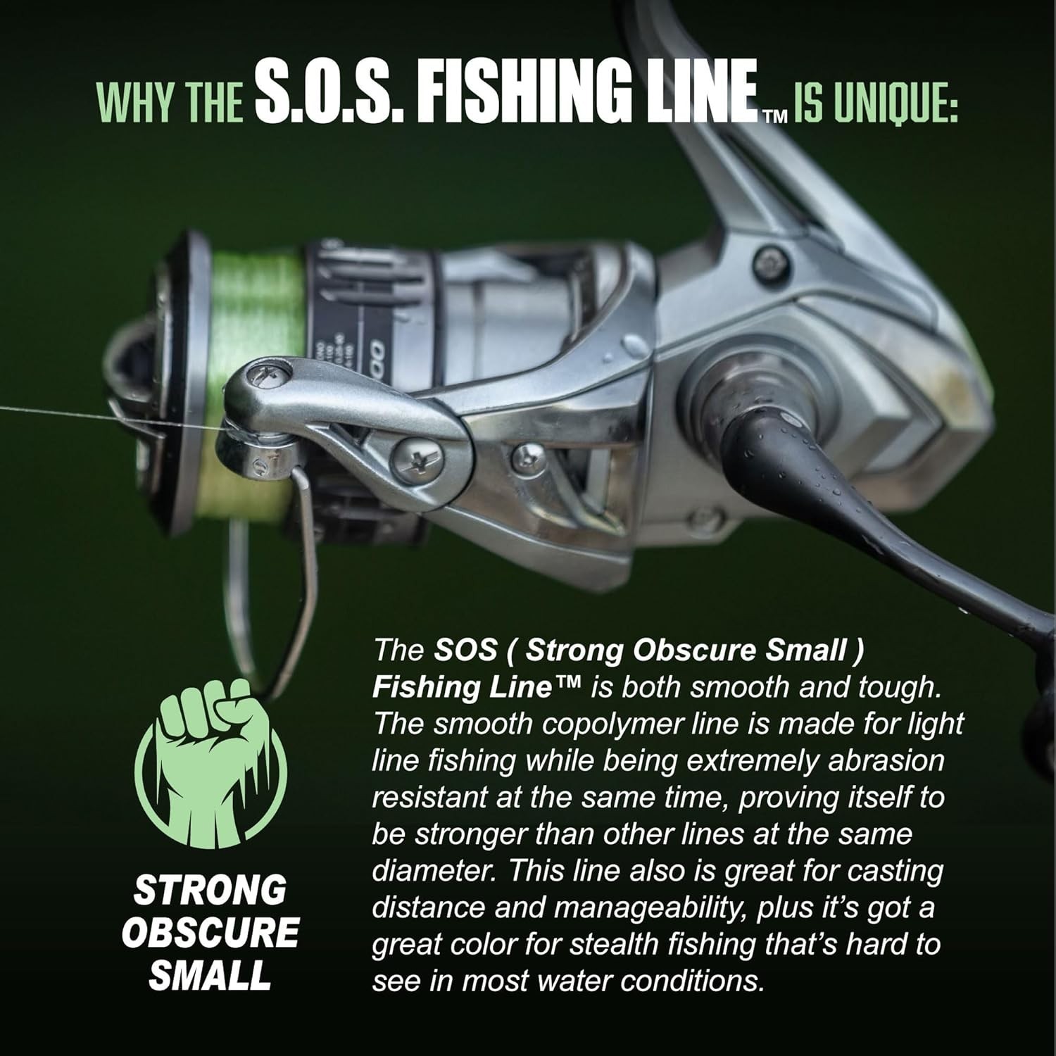 Trout S.O.S. Fishing Line – 2lb , 350 Yard Spool, .16mm Diameter – The Strong…