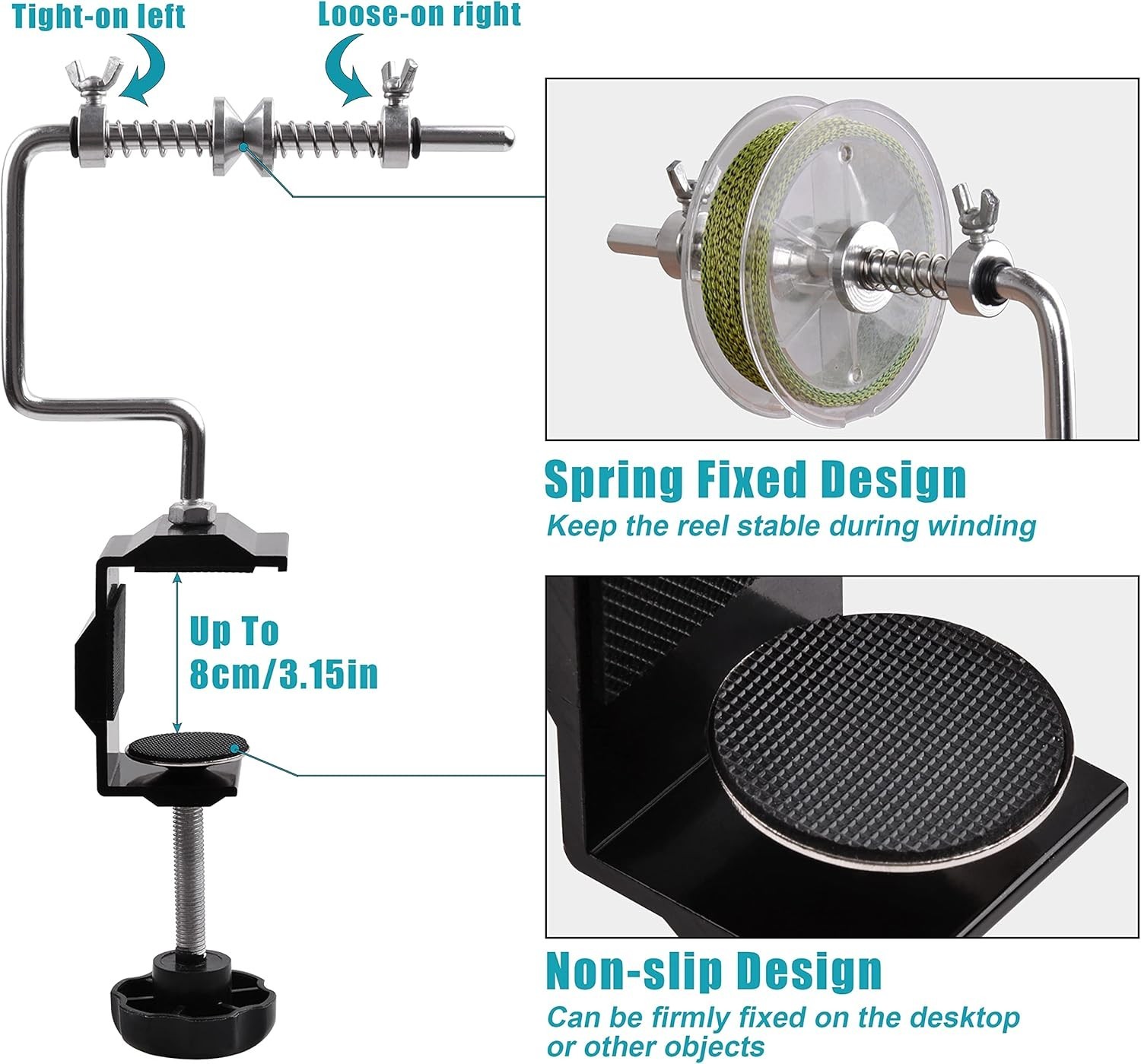 High-Capacity Portable Fishing Line Spooler – Efficient Winder with Suction Base