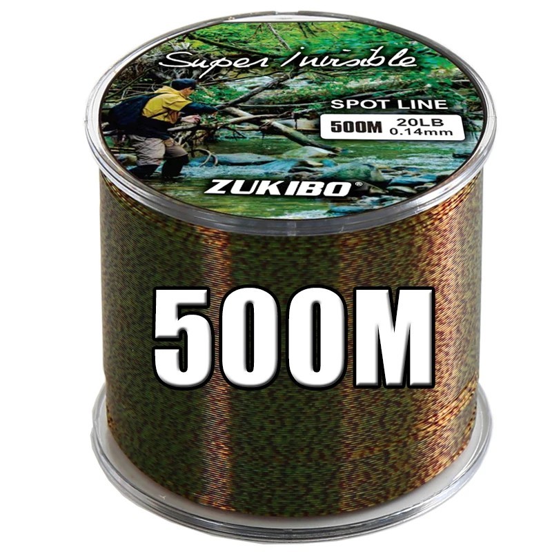 ZUKIBO 500m/2000m Invisible Spotted Super Strong Monofilament Fishing Line Gift