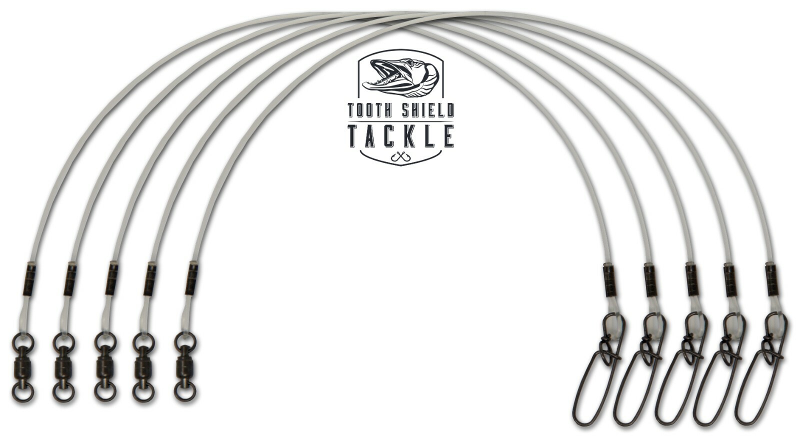 5 Pack 100 lb 12″ Musky Pike Fluorocarbon Fishing Leaders Stay-Lok AFW BB Swivel