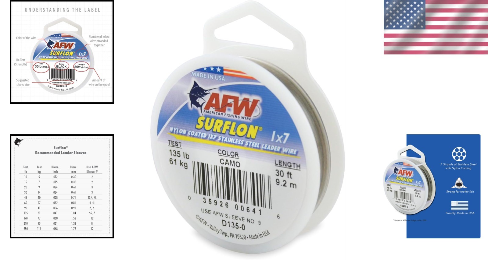 Versatile 135lb 30ft Fishing Leader – Surflon Nylon Coated Stainless Steel Wire